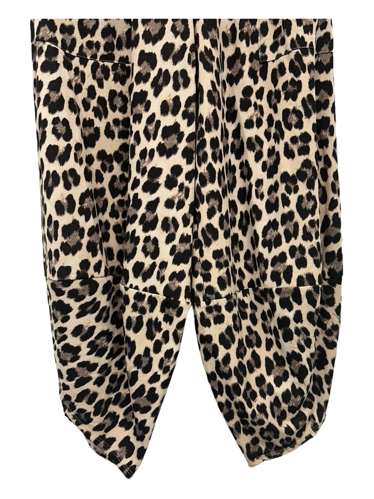 Leopard  Print Pocket Front Tulip Leg Cocoon Shape Joggers