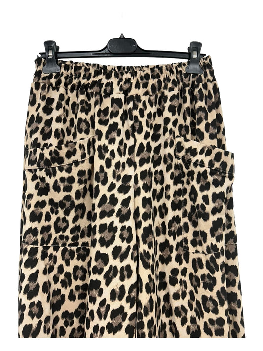 Leopard  Print Pocket Front Tulip Leg Cocoon Shape Joggers